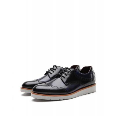 Blue&black leather business shoes