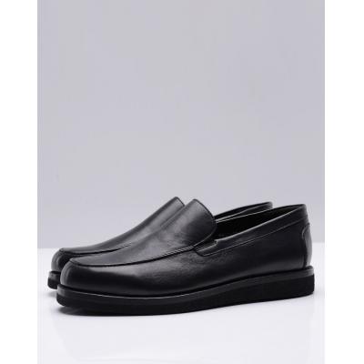 black leather casual shoes